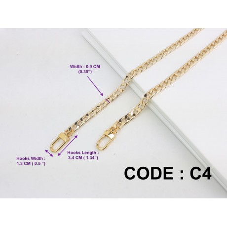 9mm ( 0.35") Width - Premium Quality Gold or Silver Chain Strap