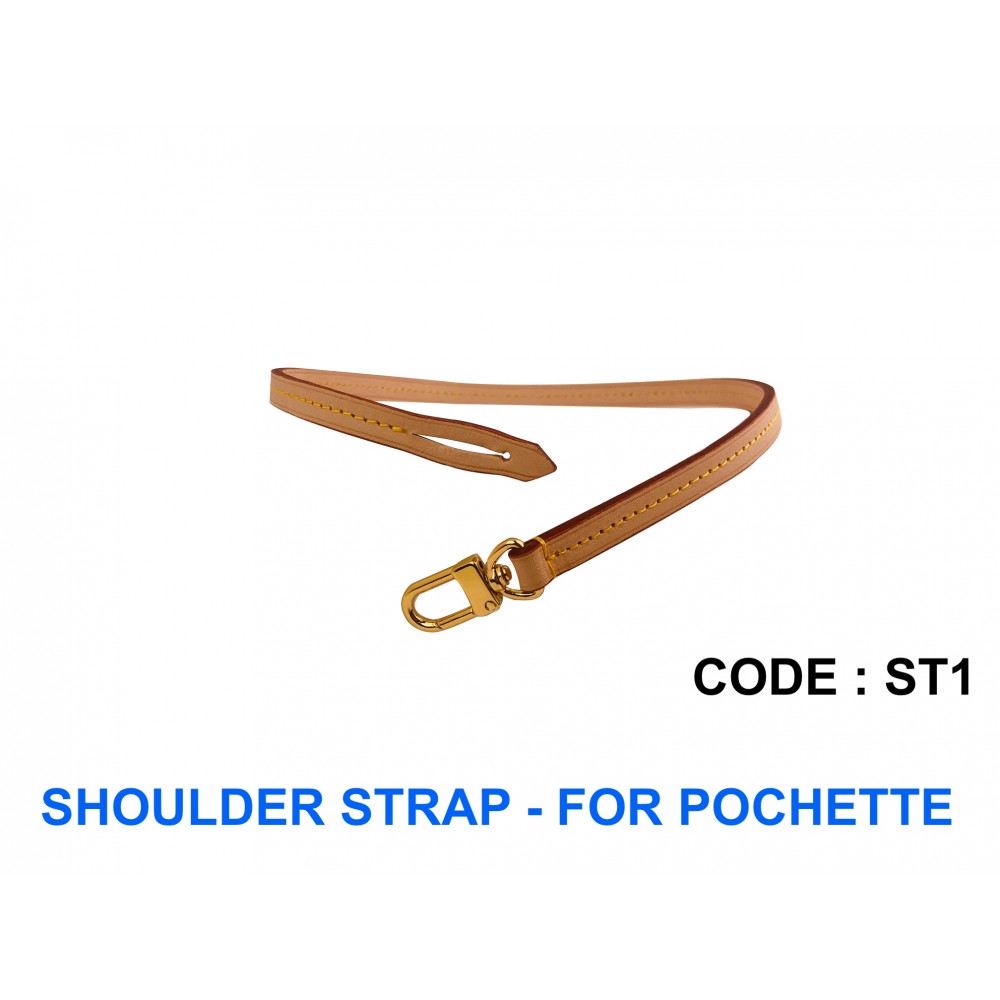 Shoulder Strap 10mm (0.39") Width Genuine Leather - use for LV Pochette Bag