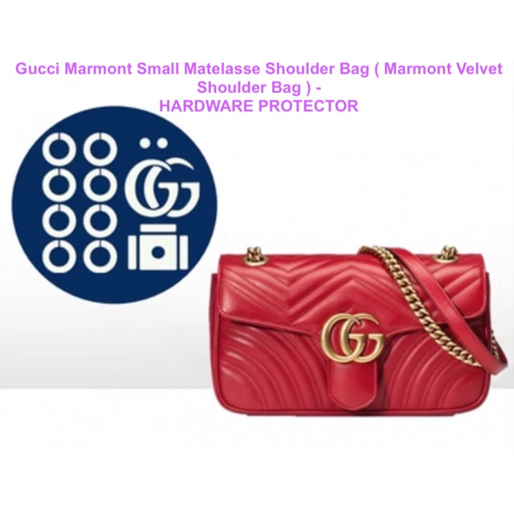 Gucci Marmont Small Matelasse Shoulder Bag ( Marmont Velvet Shoulder Bag ) - Hardware Protector
