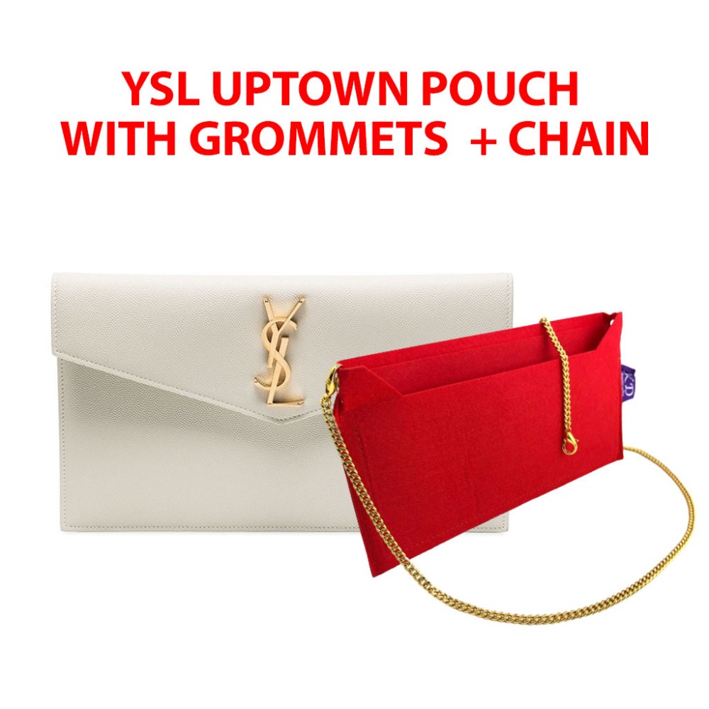 YSL Uptown Pouch - With Grommets + Gold or Silver Chain